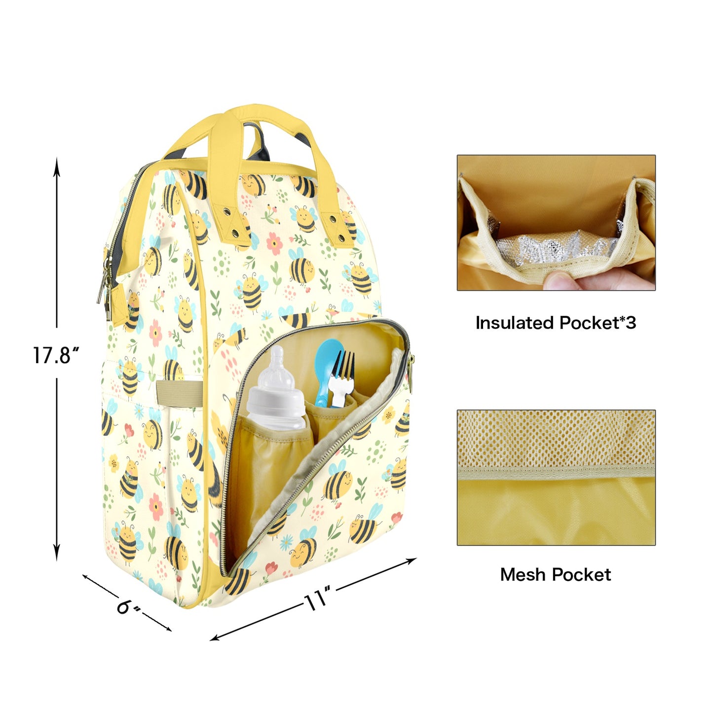 Bee Sweet Customizable Diaper Bag