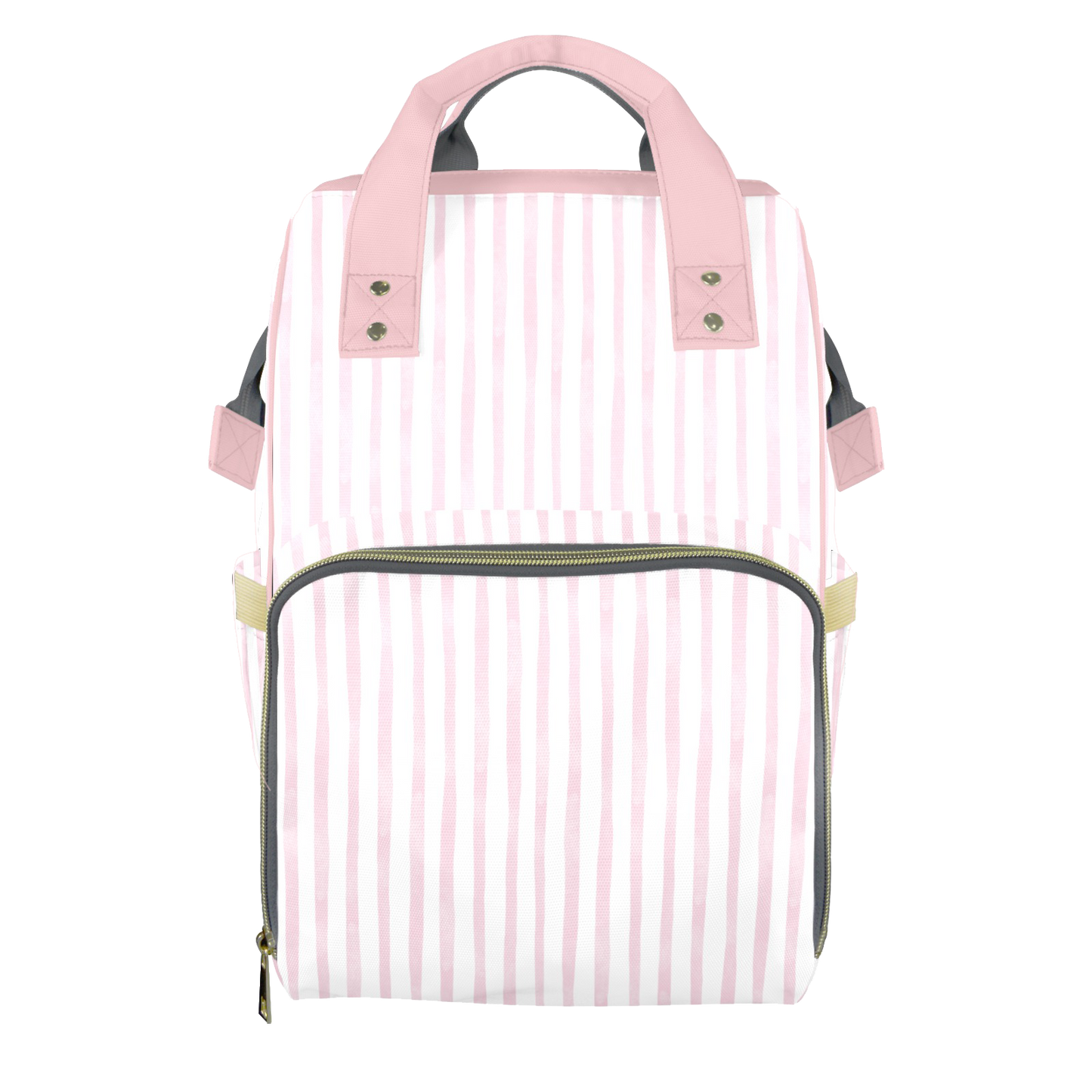 Pink Pinstripes Customizable Diaper Bag