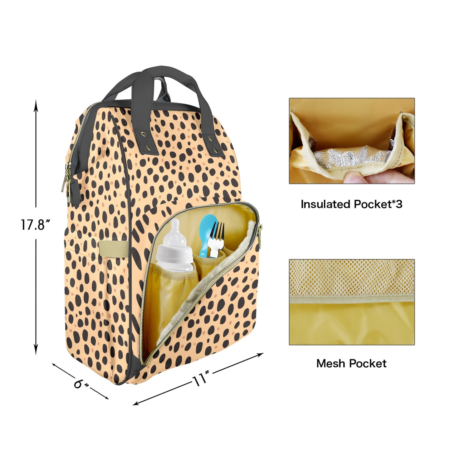 Classic Cheetah Customizable Diaper Bag