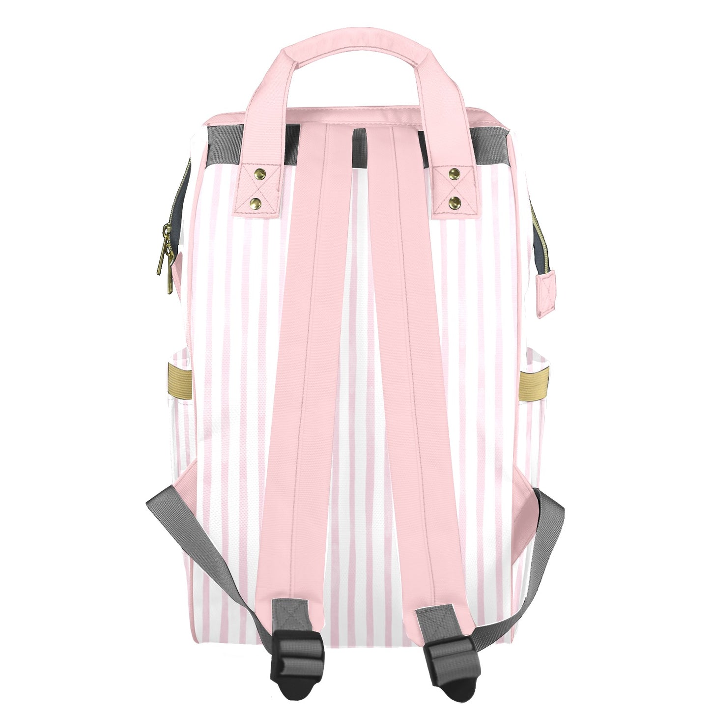 Pink Pinstripes Customizable Diaper Bag