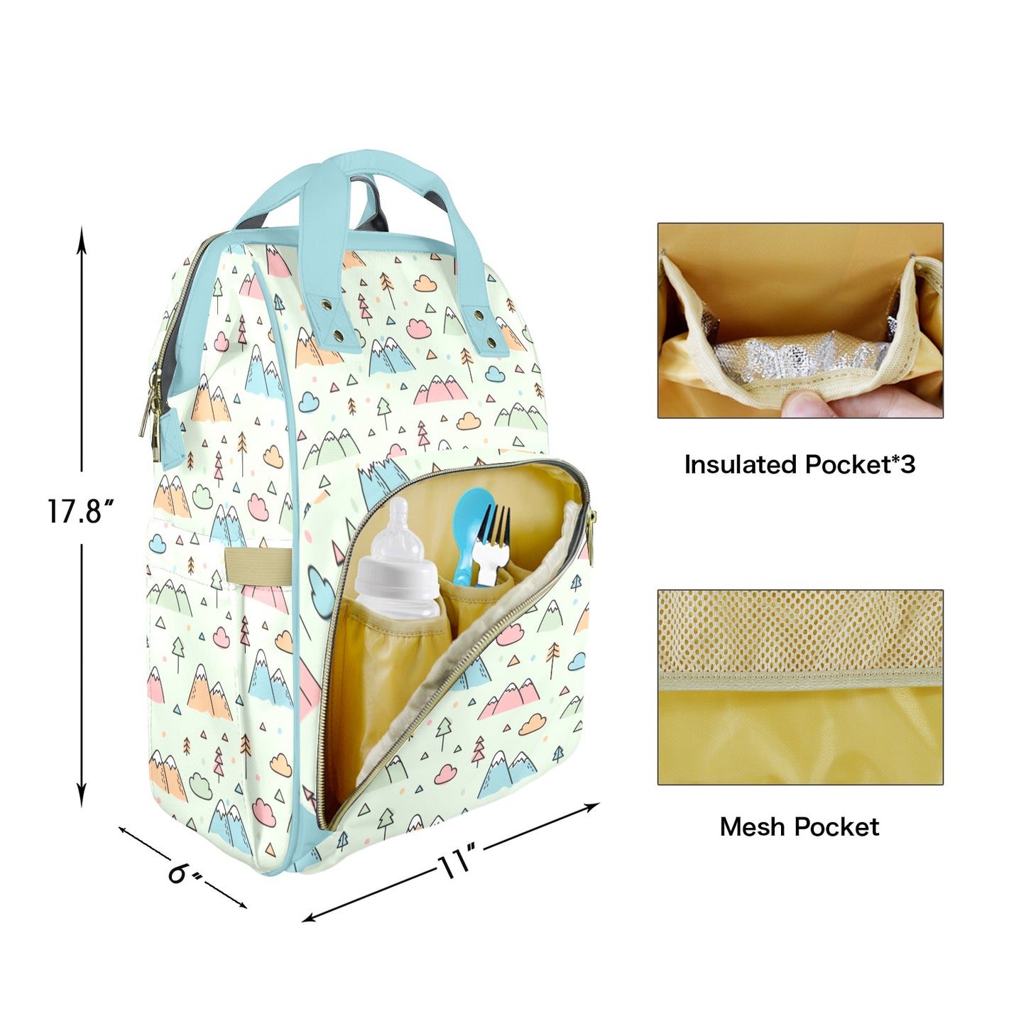 Mountains Calling Customizable Diaper Bag