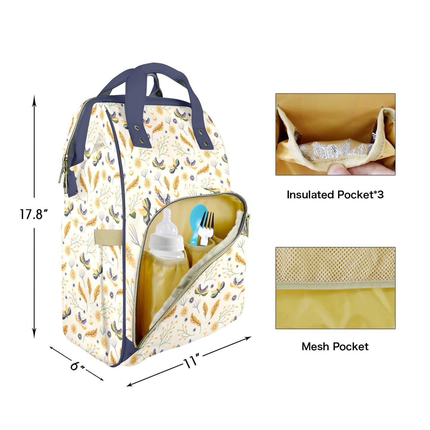 Moths To Flame Customizable Diaper Bag