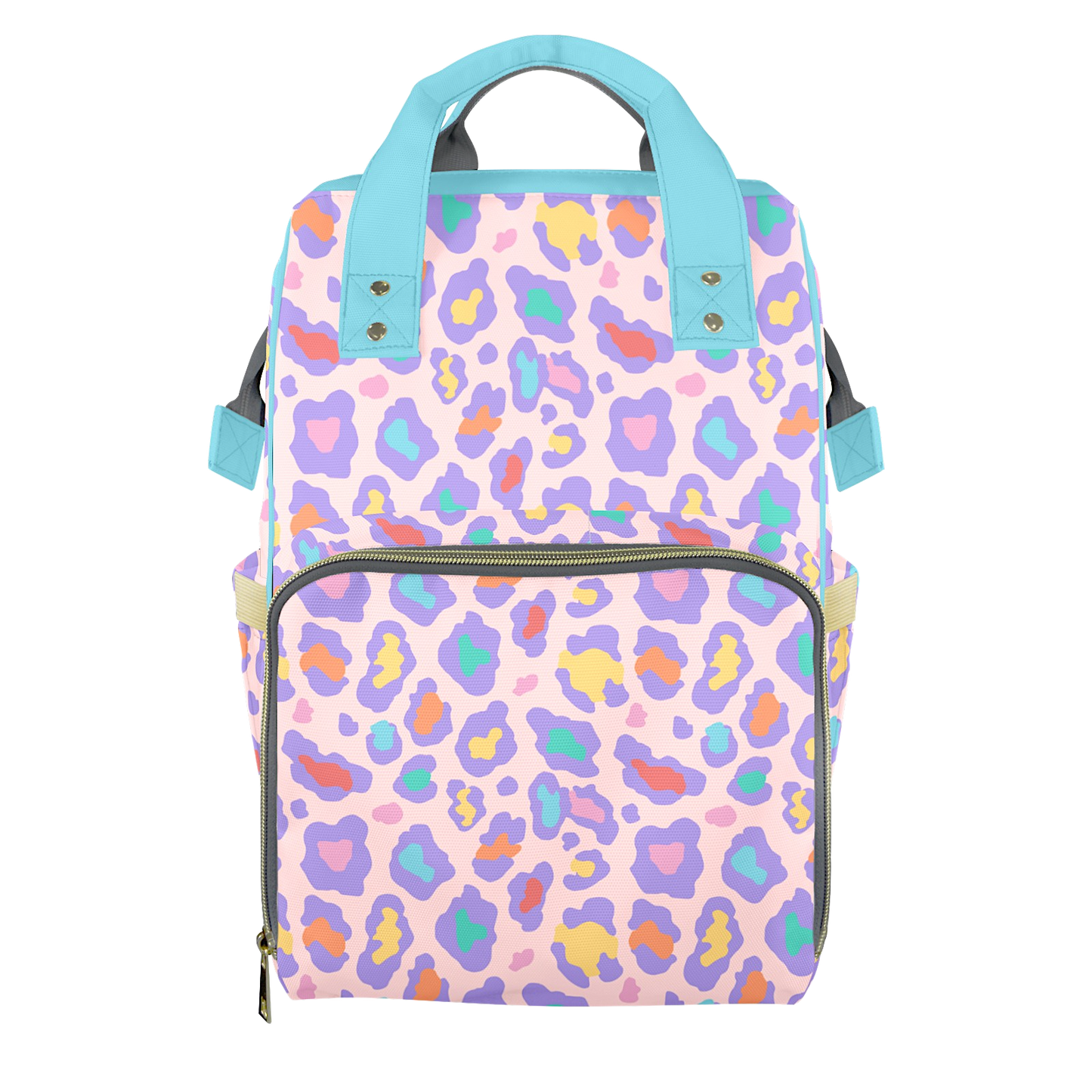 Rainbow Cheetah Customizable Diaper Bag