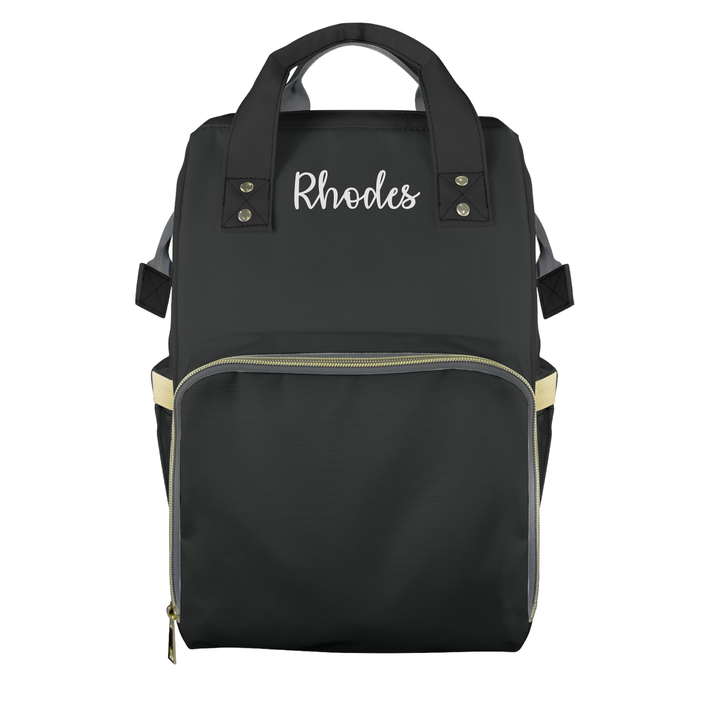 Midnight Black Customizable Diaper Bag