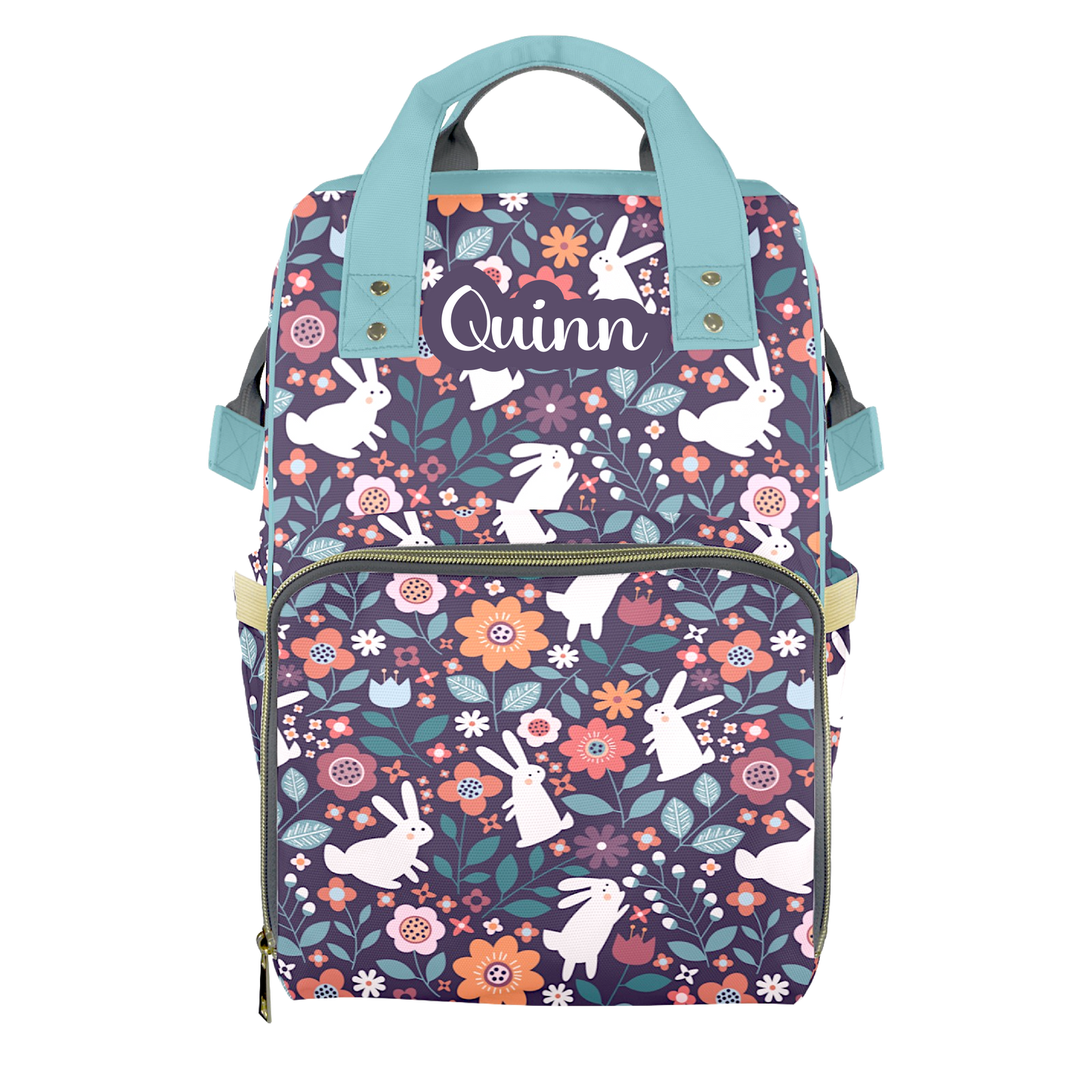 Bunny Blooms Customizable Diaper Bag